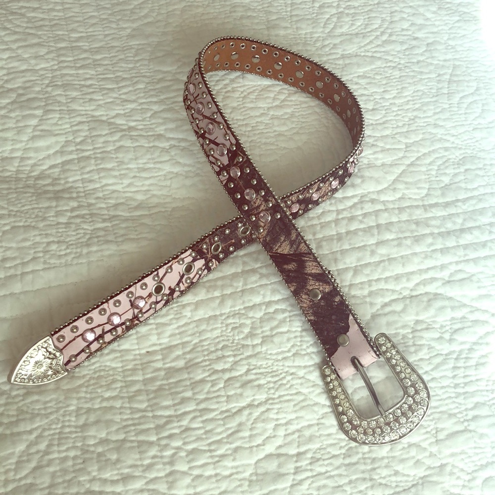 Nocona Girls Camo 24 Pink Belt